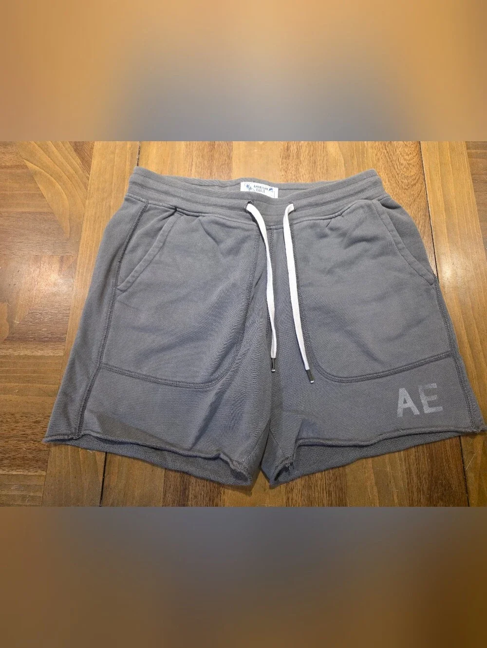 American Eagle Sweat Shorts Sz Small Gray 5” Inseam Lounge Jogger Good Vibes